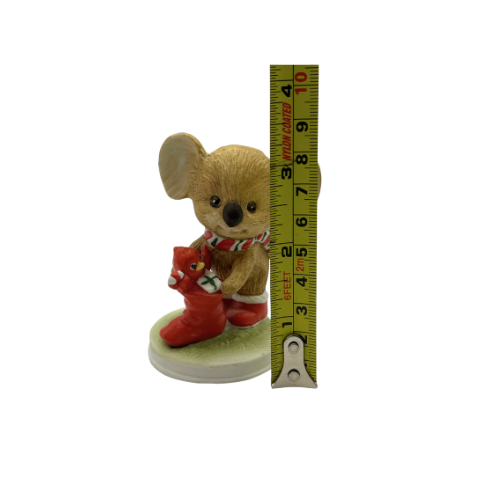 Vtg Lefton China Koala w/ Stocking Cardinal with Sticker