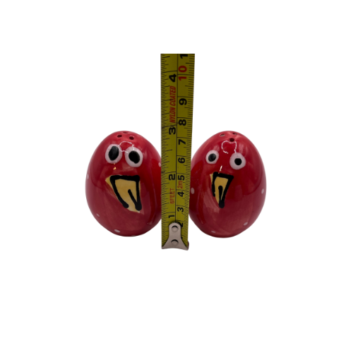 Red Bird Salt and Pepper Shakers Egg Shaped