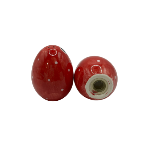 Red Bird Salt and Pepper Shakers Egg Shaped