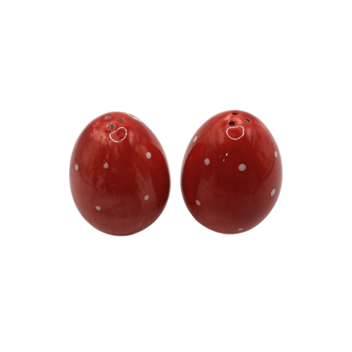 Red Bird Salt and Pepper Shakers Egg Shaped