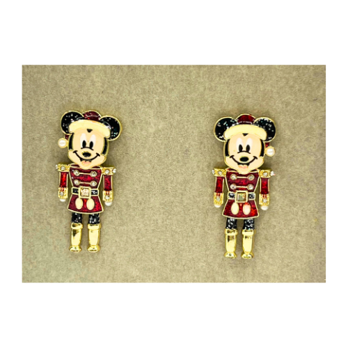 Disney X Baublebar Mickey Mouse Earrings Toy Soldier Santa Christmas Holiday NEW