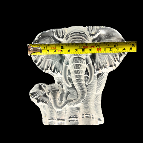 Elephant Mother and Baby Leaded Crystal Iceberg Sculpture Paperweight