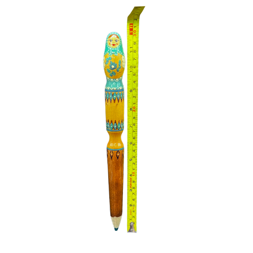Russian Matryoshka Doll Colored 12" Pencil Green