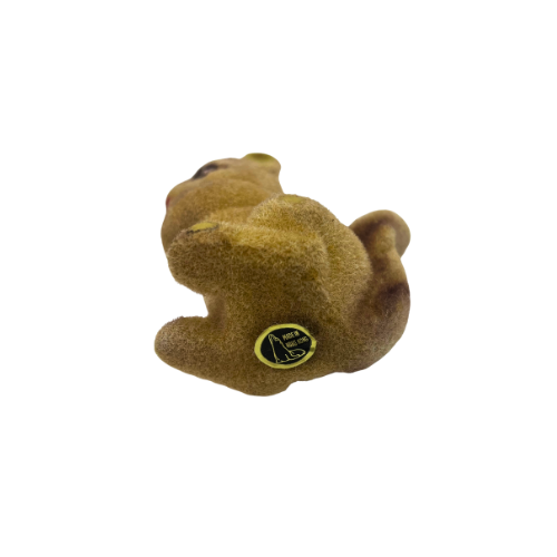 * Vintage Flocked Felt Squirrel Baby Animal made in Hong Kong