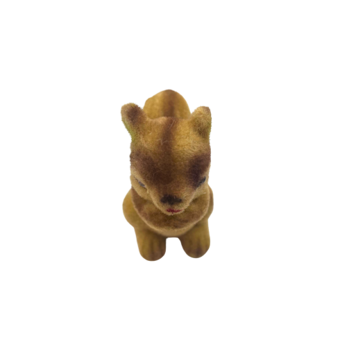 * Vintage Flocked Felt Squirrel Baby Animal made in Hong Kong