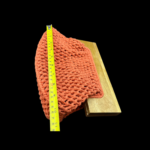 BOHO Tangerine Orange Woven Crochet Wood Clutch Purse by A New Day