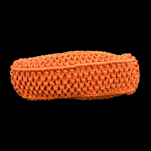 BOHO Tangerine Orange Woven Crochet Wood Clutch Purse by A New Day