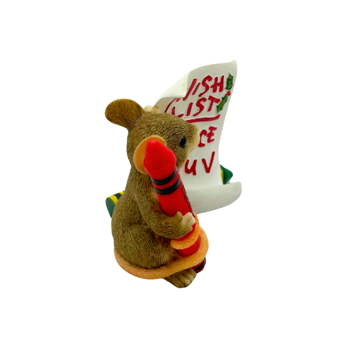 Charming Tails Mackenzie's Wish List Fitz & Floyd Christmas Figurine