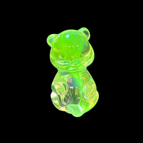 Vintage Fenton Art Glass Crystal Teddy Bear Figurine Paperweight