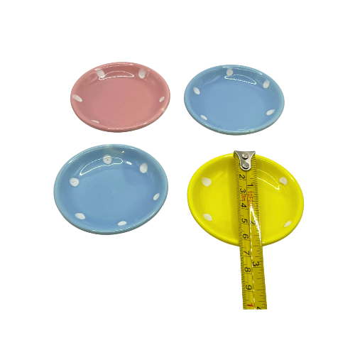 Toy Tea Set Brooklyn Lollipop 12pc Polka Dot Pastel Ceramic China Play Miniature Dishes