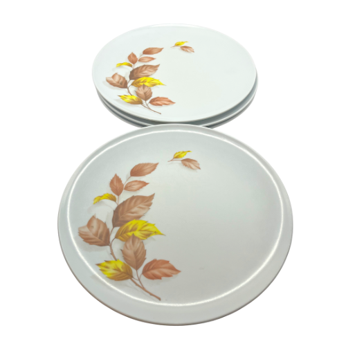 Vintage Texas Ware 9.5” Mel Mac Plates Leaves G-9 Brown Yellow Leaf Fall