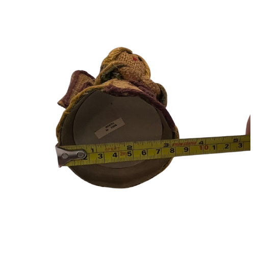 Vintage Burlap Christmas Angel Mid Century Rustic Cone Ornament 7" Tall