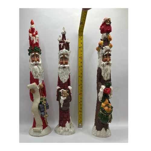Claimed by Kathryn: Vintage Roman Inc Primitive Folk Art Pencil Santas