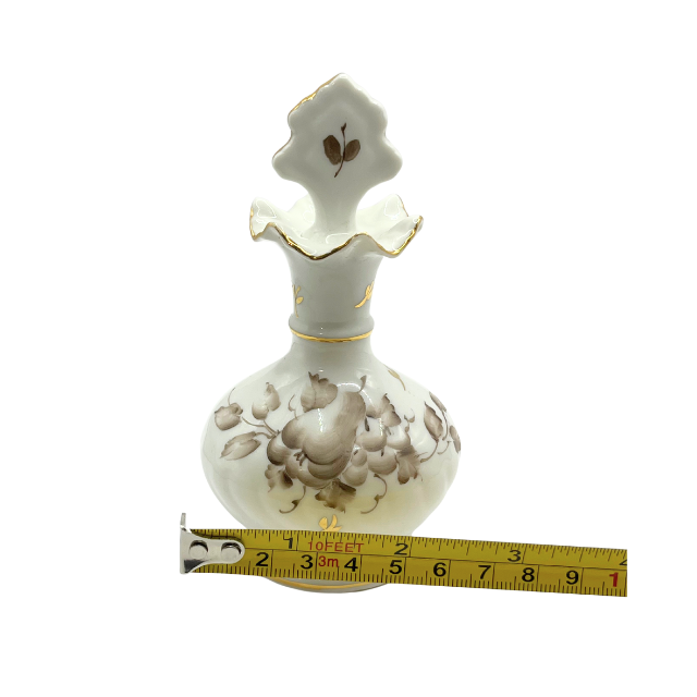 Lefton Charleton Collection Perfume Bottle "2002A " Edition Hand Painted Floral Design Gold Trim