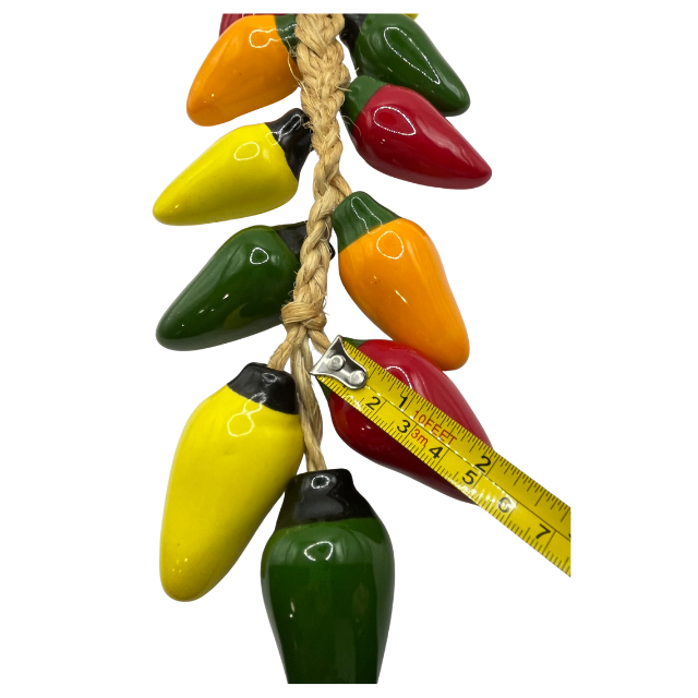 Vintage Hanging Ceramic Jalapeno Peppers on Rope