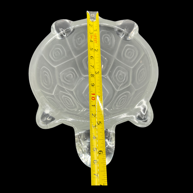 Elegant Vintage Frosted Glass Turtle Figurine - Large Paperweight Enesco Collectible Made in West Germany