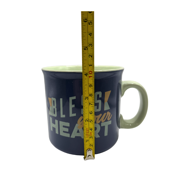 Wanda June Home "Bless Your Heart" Blue Stoneware Mug by Miranda Lambert 20 Ounces
