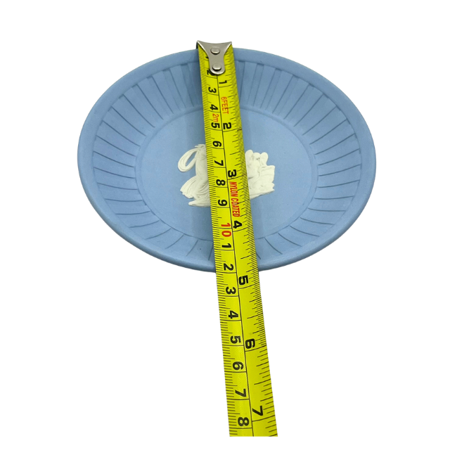 Vintage Wedgwood Blue Jasperware Round Ring Tray Trinket Dish Jasperware Dish