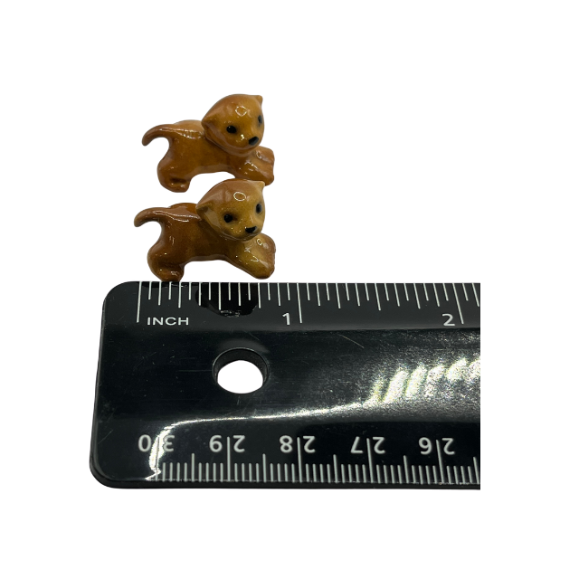 Vintage Hagen Renaker Lion Cubs Miniature Ceramic Collectable Figurines