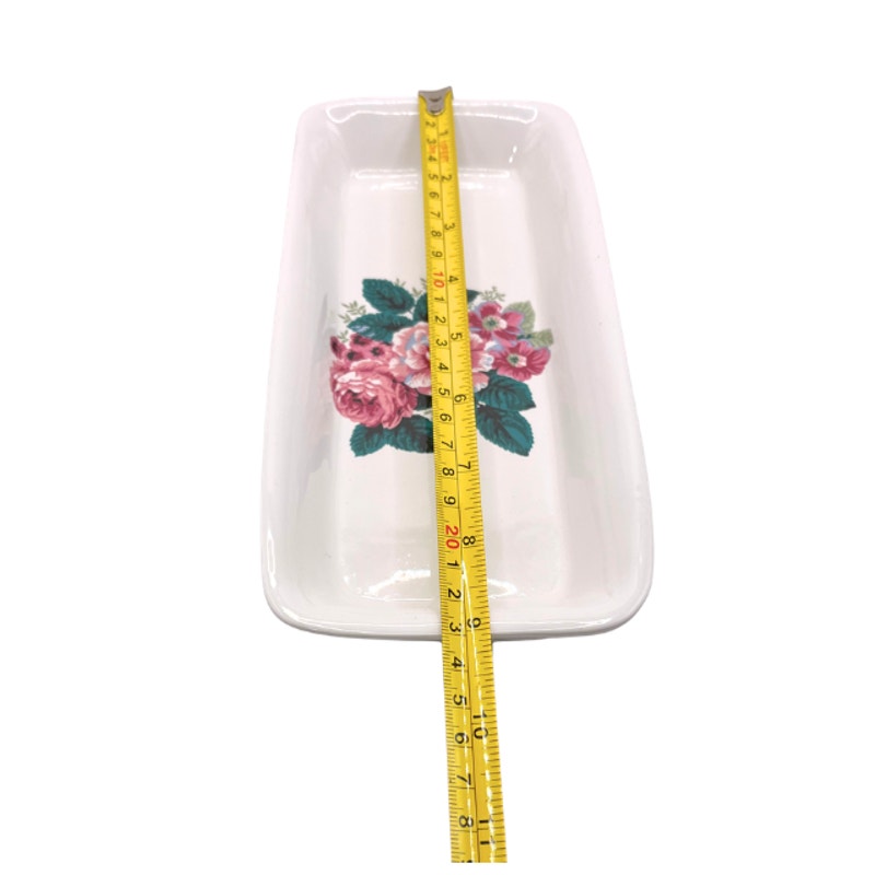 Vintage Waverly Valley Bouquet Ceramic Trinket Tray Vintage Vanity Dish