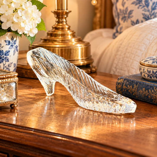 Godinger Shannon Crystal Cinderella Slipper 7 Inch Clear Lead Crystal Shoe