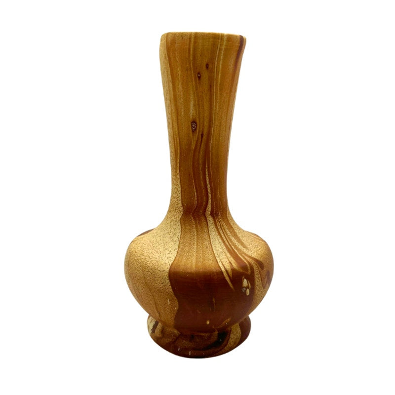 Vintage Rocky Mountain ROMCO Handmade Vase Pottery Wood Grain 7 In
