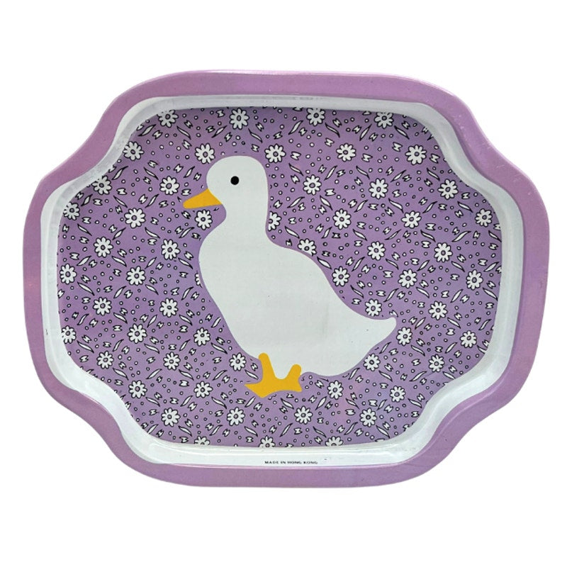 Vintage Farm Animal Small Trays Set of 4 Calico Floral Kitsch Country Kitchen