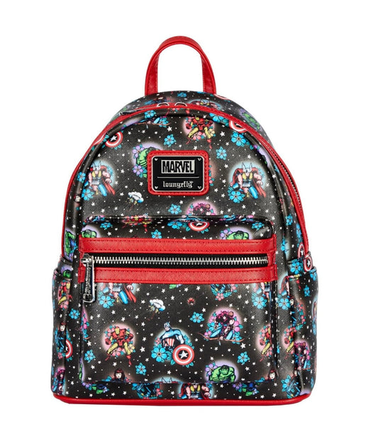 Marvel Avengers Tattoo LOUNGEFLY Mini Backpack With Tags Pre Owned