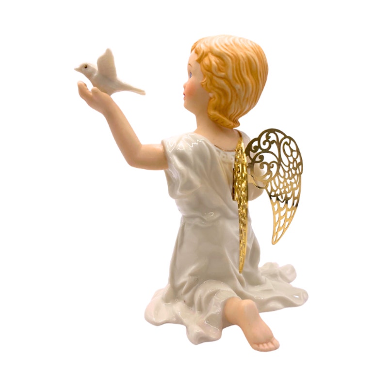 Lenox Classics Little Graces Peace Angel Figurine Gold Filigree Wings Numbered