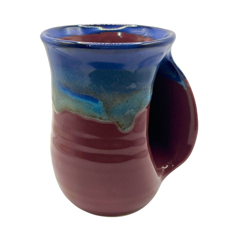 Clay in Motion Handwarmer Mug Signed Neher 2018 Purple Multicolor