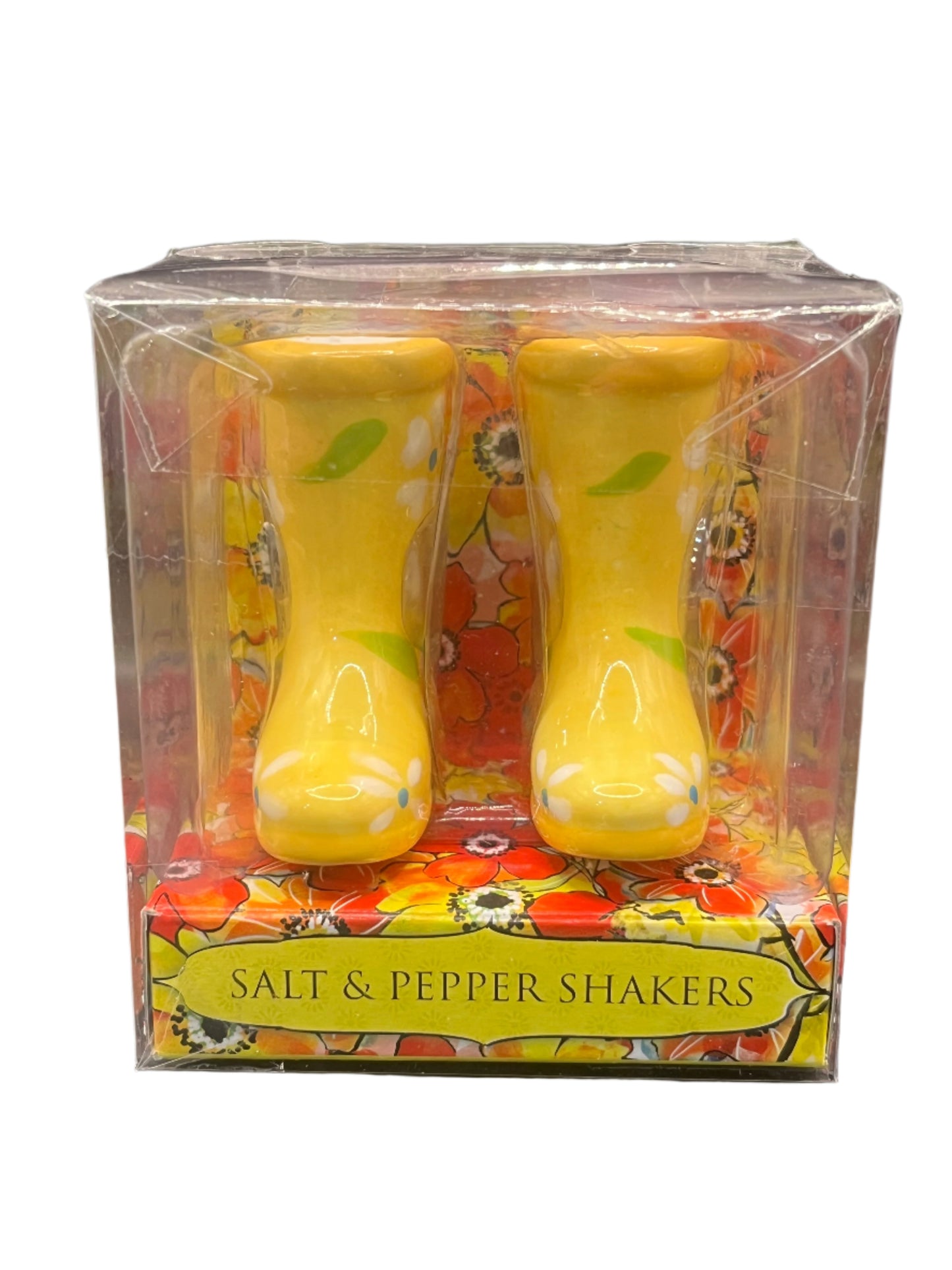 Grasslands Road Yellow Daisy Spring Rainboot Salt and Pepper Shakers