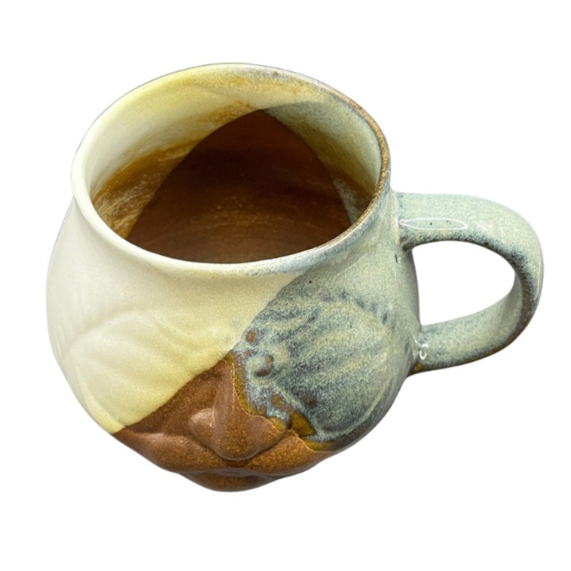 Vintage Pottery Craft USA 3D Face Mug Sculpted Man Mustache Coffee Cup
