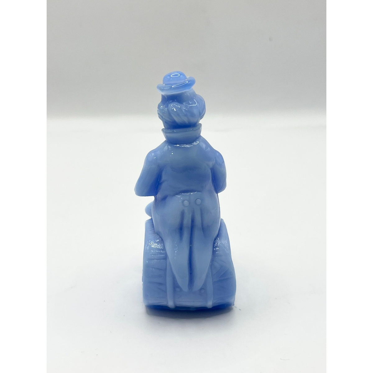 Vintage Mosser Glass Von Clown Alley Blue Slag Figurine Original Box