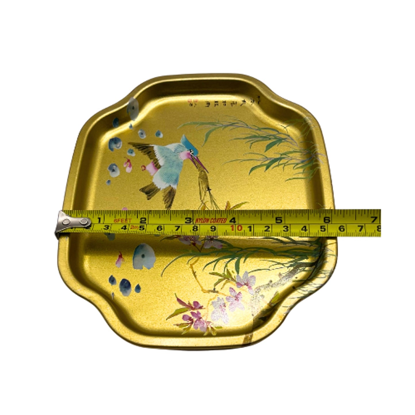 Vintage Asian Inspired Mini Tip Trays Gold Tone Metal Made in England