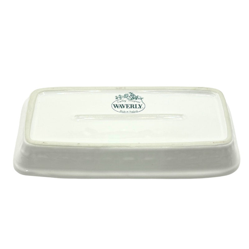 Vintage Waverly Valley Bouquet Ceramic Trinket Tray Vintage Vanity Dish