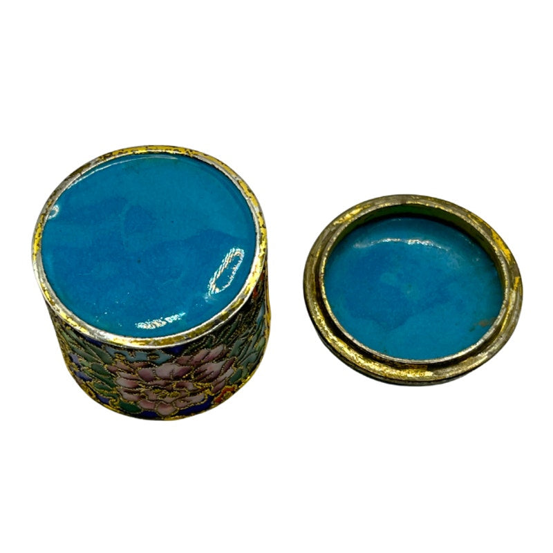 Vintage Chinese Cloisonne Postage Stamp Dispenser Roll Holder