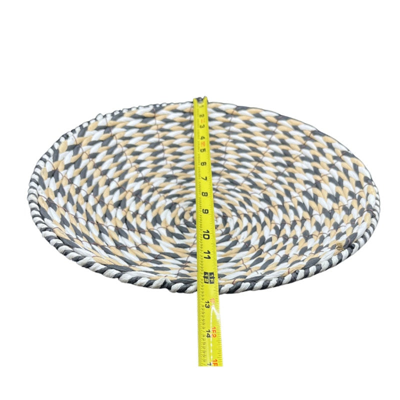 Boho Woven Seagrass Pedestal Baskets Set Natural Earth Tone Decor