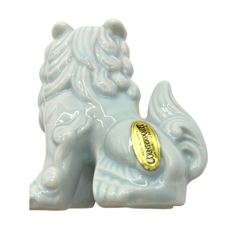 Vintage Light Blue Porcelain ShiShi Lion Foo Dog Salt and Pepper Shakers