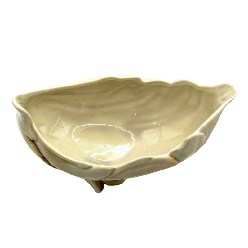 Roselane Pottery Vintage Mid Century Ceramic Leaf Planter Footed Bowl
