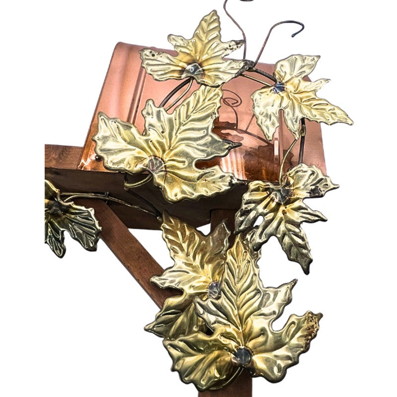 Vintage Wood & Copper Wall Mailbox Ivy Leaves Home Interiors Homco