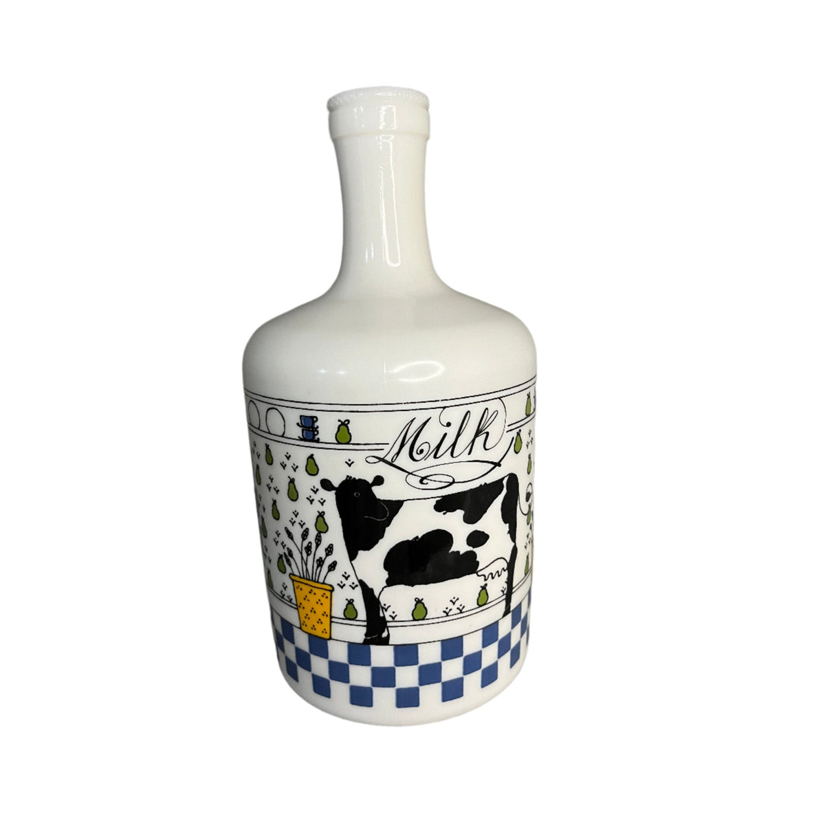 Vintage Lillian Vernon Alan Wood Milk Glass Jug Country Kitchen Farmhouse