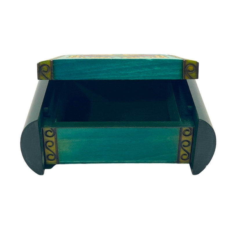 Polish Wooden Keepsake Box with Celtic Knot Design and Secret Locking Mechanism