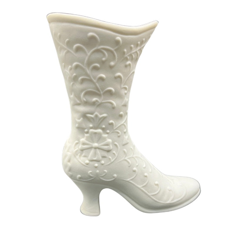 Vintage Bisque Ceramic Victorian Shoe Boot Figurine Bud Vase Japan PR-27C