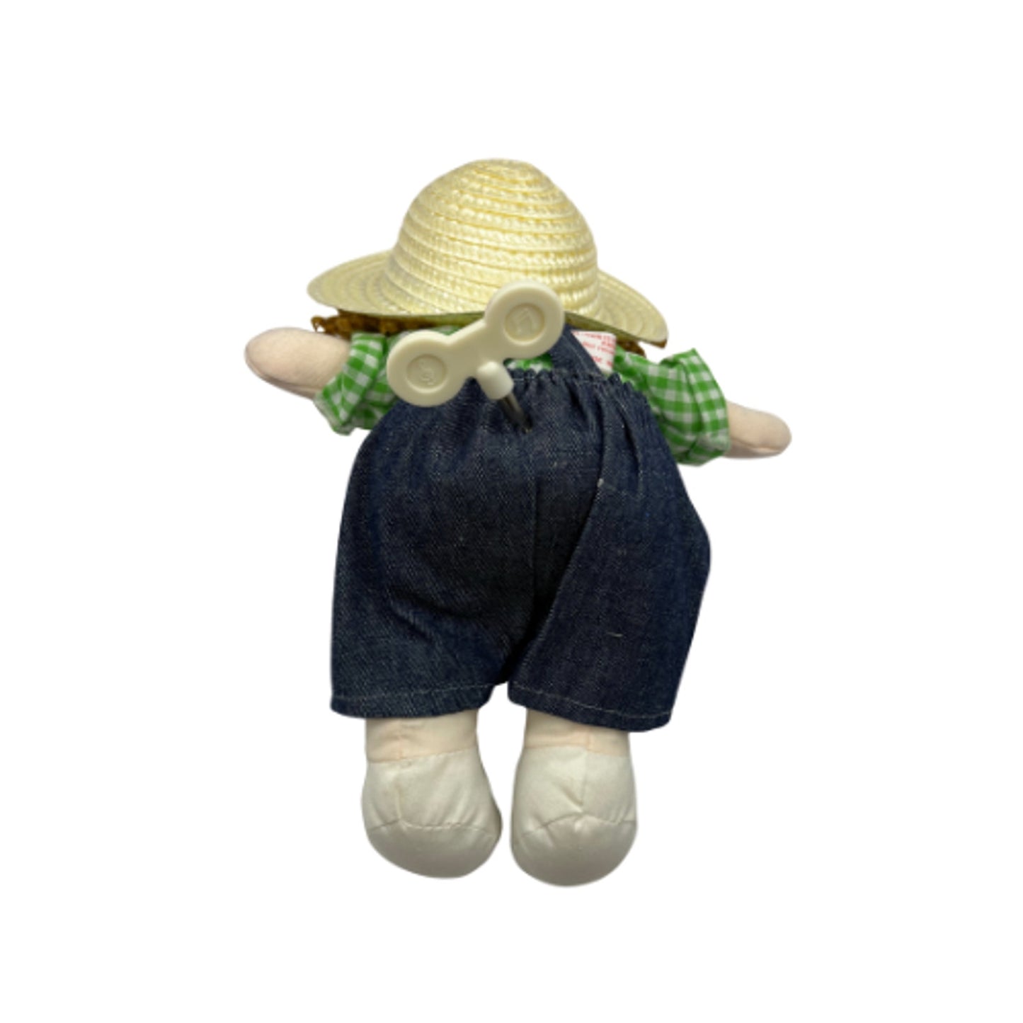 Vintage Heart Songs Wind Up Musical Animatronic Doll Boy in Overalls