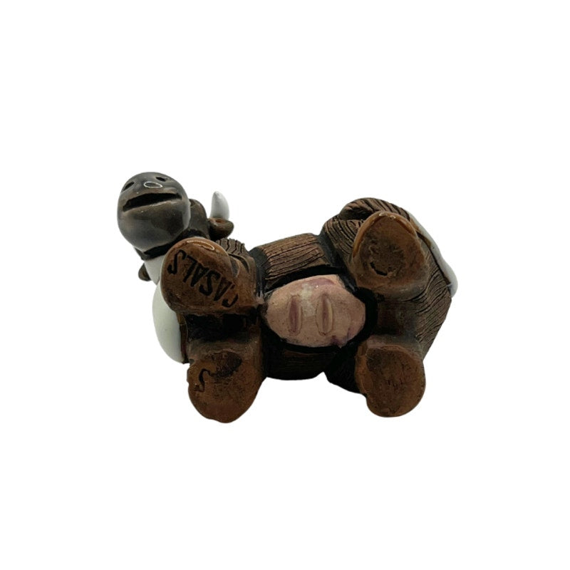 Vintage Casals of Peru Horned Cow Terracotta Clay Figurine Folk Art