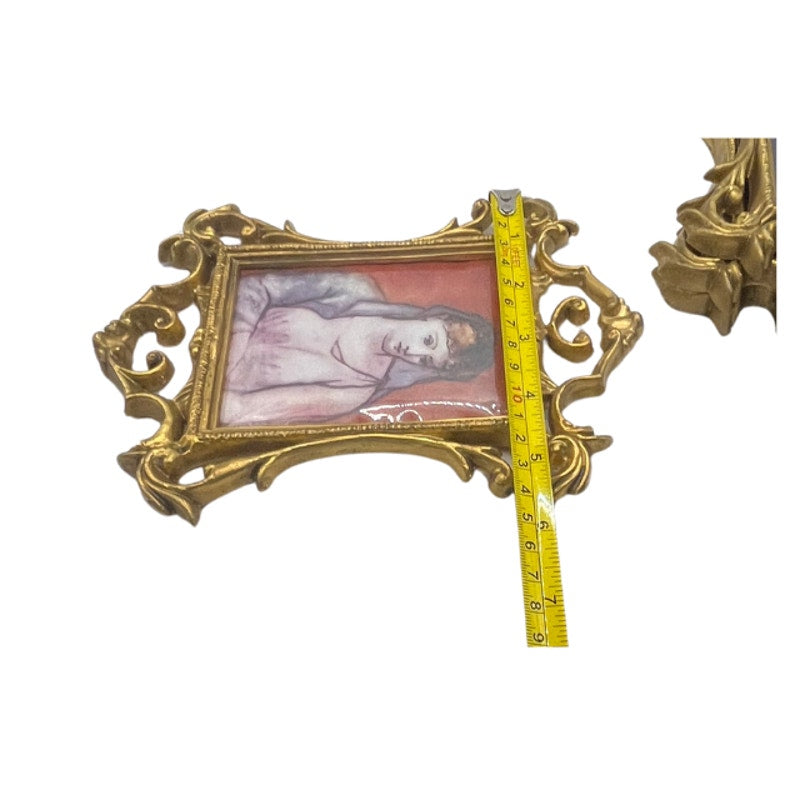 Vintage Ornate Gold Tone Plastic Frame Wall Art Famous Portrait Prints Hong Kong