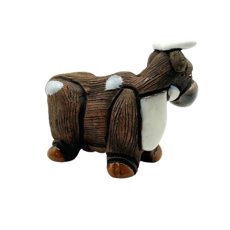 Vintage Casals of Peru Horned Cow Terracotta Clay Figurine Folk Art