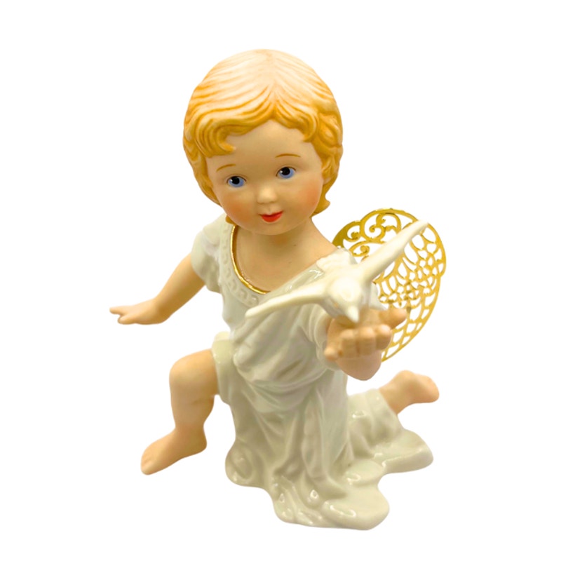 Lenox Classics Little Graces Peace Angel Figurine Gold Filigree Wings Numbered