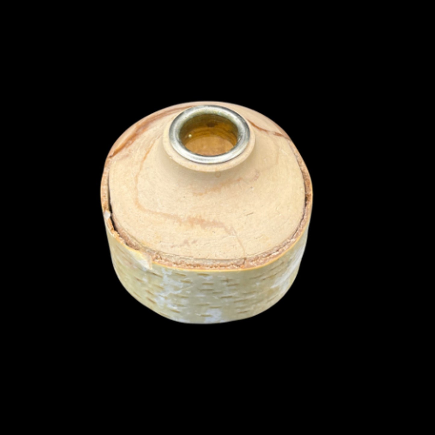 Set of Two Birch  Wood Taper Candle Holders With Metal Lining
