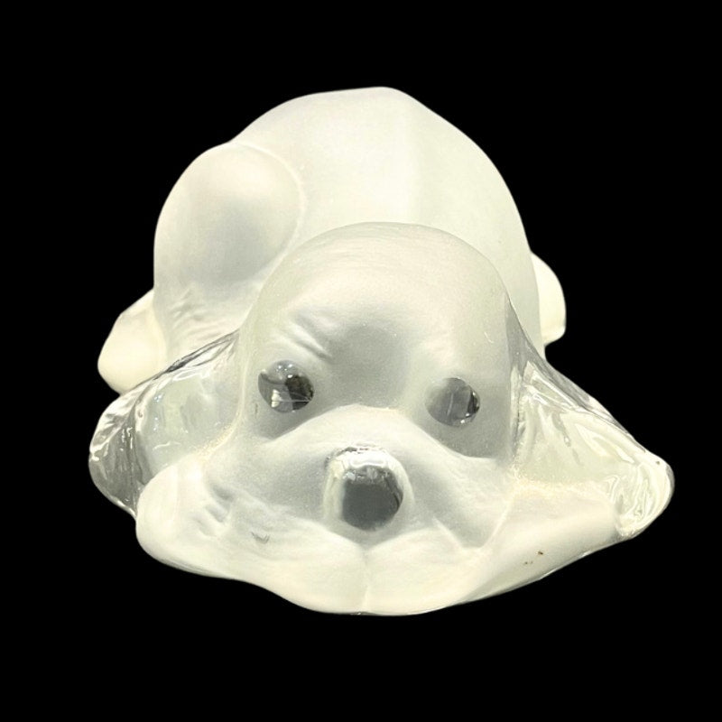 RARE Viking Glass Cocker Spaniel Frosted Satin Crystal Puppy Paperweight